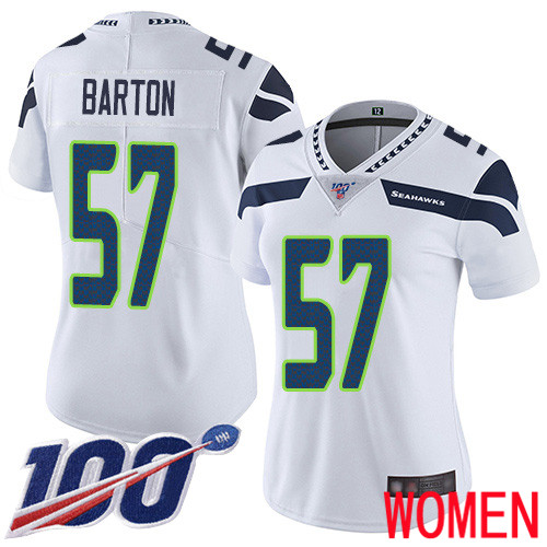 Seattle Seahawks Limited White Women Cody Barton Road Jersey NFL Football #57 100th Season Vapor Untouchable